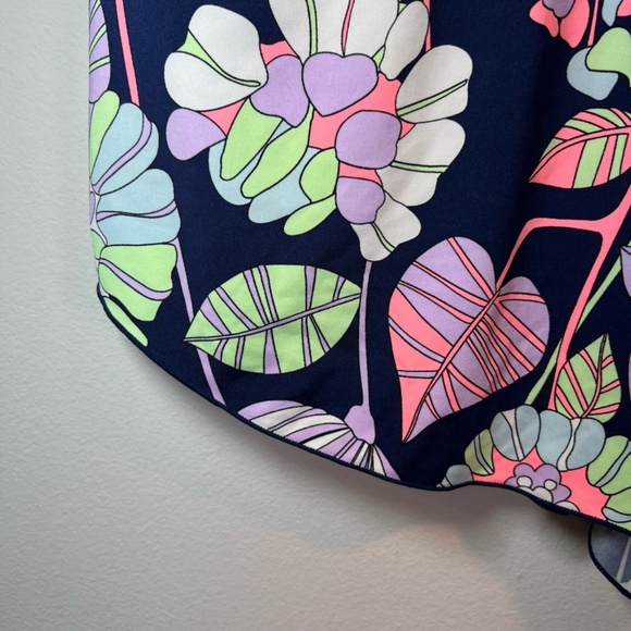 Carve Designs Floral Zelda Shorts Brigitte Navy Lined Swim Resort Women's Large - Picture 3 of 12